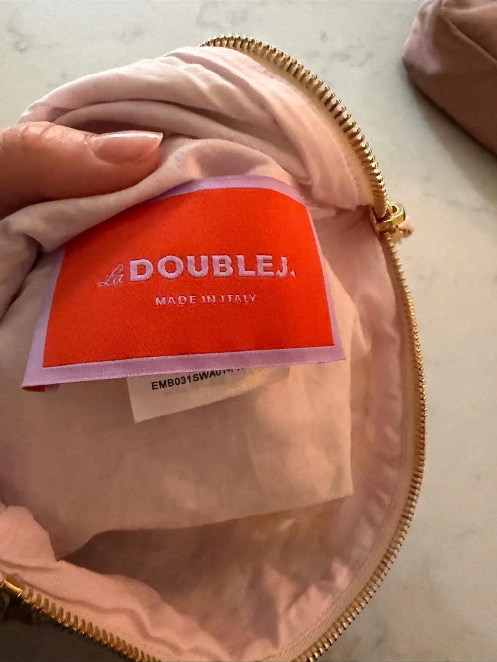 LA DoubleJ Pink and Yellow Floral Ruffle Clutch